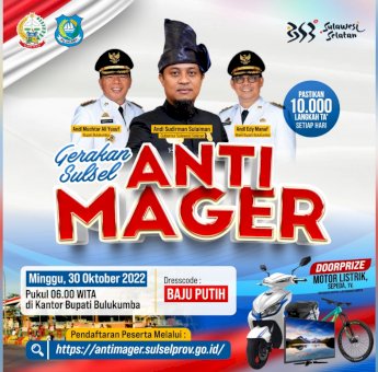 Yuk Ikuti Sulsel Anti Mager di Bulukumba Bersama Gubernur Andi Sudirman, Daftar Disini
