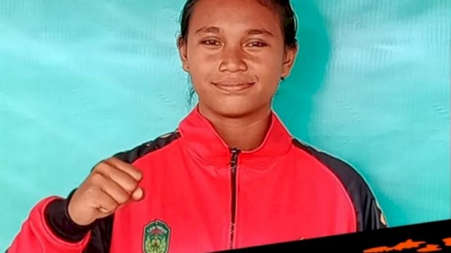 Theresia Irrelya Vanessa atlet putri Luwu Timur cabor atletik peraih medali perunggu di Porprov Sulsel XVII Sinjai-Bulukumba.