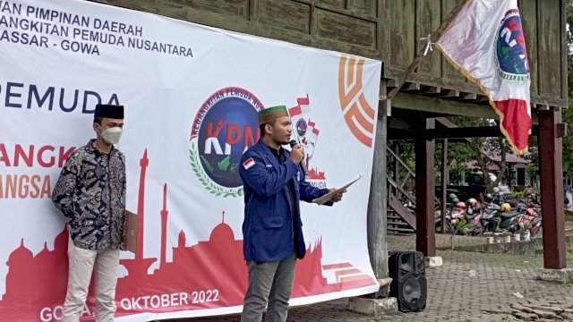 Ket : Ketua DPW KPN Sulsel, Abbas saat menjadi Inspektur upacara peringatan sumpah pemuda jilid Dua (Istimewa)