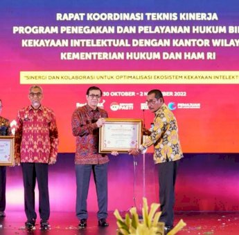 Tiga Penghargaan KI Berhasil Diraih Kanwil Kemenkumham Sulsel