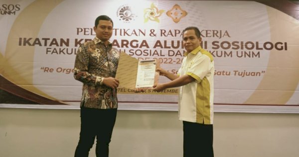 Pengurus IKA Sosiologi FIS-H UNM Dilantik, Siap Jadi Wadah Jejaring Antar Generasi