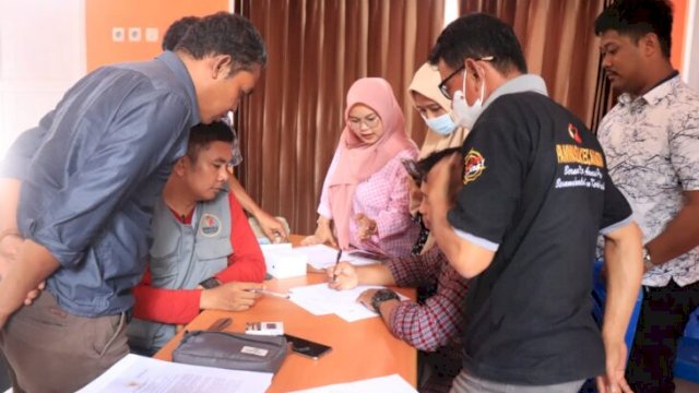 Panwaslu Kecamatan melakukan simulasi penyelesaian sengketa Pemilu di aula Bawaslu Kabupaten Soppeng, Sabtu 12 November 2022.(istimewa)