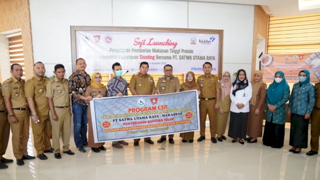 Soft Launching Penyaluran Pemberian Makanan Tinggi Protein untuk Penurunan Stunting, di Kantor BKKBN Sulsel, Senin (14/11/2022). (Istimewa)