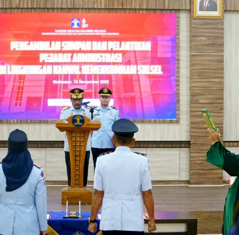Kakanwil Kemenkumham Sulsel Lantik Dua Kepala UPT, Minta Jadi Pemimpin yang Diteladani