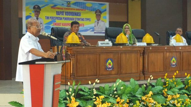 Bupati Jeneponto Iksan Iskandar, memberikan sambutan saat Rapat Koordinasi, Rabu (16/11/2022). (Istimewa)