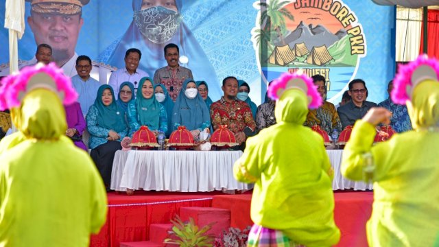 Jambore PKK Sulsel yang berlangsung di Lapangan Pemuda, Benteng, Kabupaten Kepulauan Selayar, Rabu (23/11/2022). (Istimewa)