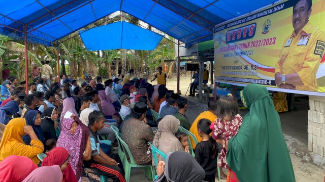 Suasana pelaksanaan reses Anggota DPRD Sulawesi Selatan, Fahruddin Rangga di Desa Balangdatu, Kecamatan Kepulauan Tanakeke, Takalar, Rabu (23/11/2022). (Foto: Istimewa)