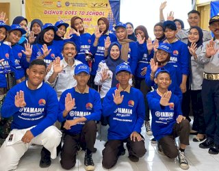 Libatkan 100 Siswa, Yamaha dan Dishub Makassar Beri Pemahaman Keselamatan Berkendara