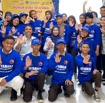 Libatkan 100 Siswa, Yamaha dan Dishub Makassar Beri Pemahaman Keselamatan Berkendara