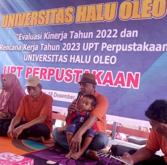 Maksimalkan Kinerja, UPT Perpustakaan UHO Laksanakan Evaluasi dan Rencana Kerja