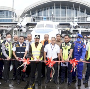 Gubernur Andi Sudirman Resmikan Penerbangan Rute Makassar – Bone – Kendari dan Makassar – Bone – Balikpapan
