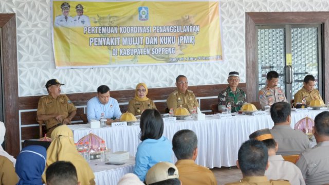 Pertemuan Penanggulangan Penyakit Mulut dan Kuku (PMK) di Kabupaten Soppeng, Selasa (06/12/2022). (Istimewa)