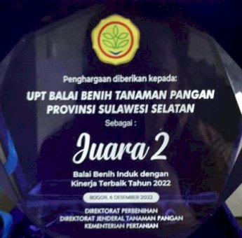 Program Mandiri Benih Antar UPT Balai Benih Sulsel Terbaik Kedua Nasional