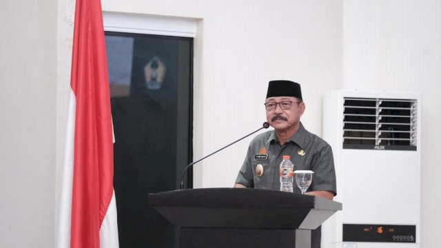 Wakil Bupati Gowa Abd Rauf Malaganni pada Rapat Paripurna DPRD Kabupaten Gowa, di Ruang Sidang Kantor DPRD Kabupaten Gowa, kemarin. (Dok. Humas Gowa)