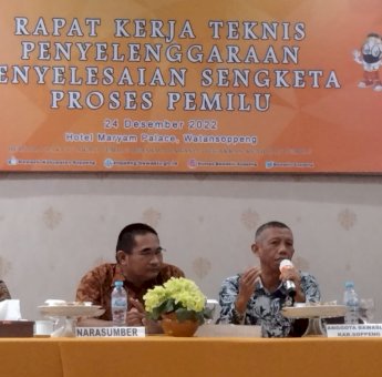 Bawaslu Soppeng Gelar Rakernis Penyelesaian Sengketa Pemilu