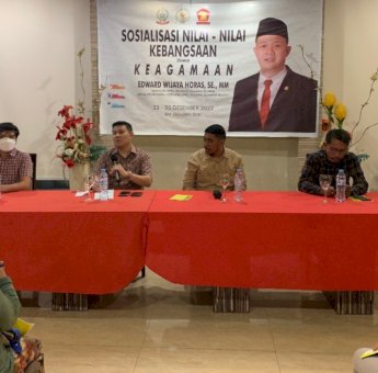 Sosialisasi Nilai Kebangsaan, Edward Horas Ajak Masyarakat Jaga Toleransi Antar Umat Beragama