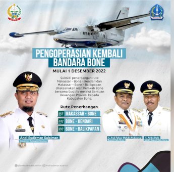 Disubsidi Pemprov Sulsel, Ini Harga Tiket dan Rute Penerbangan di Bandara Bone