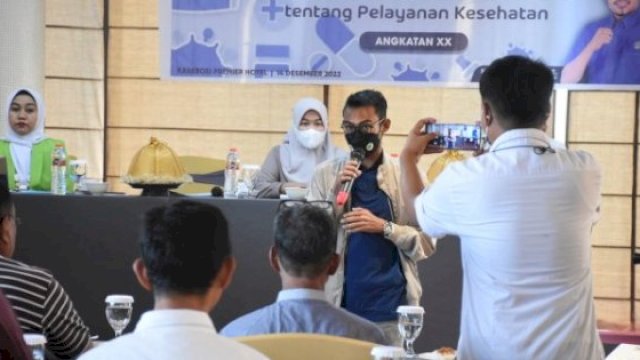 Anggota DPRD Makassar, Saharuddin Said menggelar Sosialisasi Perda Nomor 7 Tahun 2009 tentang Pelayanan Kesehatan di Hotel Karebosi Premier, Jl Jenderal M Jusuf, Rabu (14/12/2022). (Foto: Istimewa)