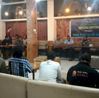 Temui Wartawan Soppeng, AKBP Yusuf Usman Harapkan Keterlibatan Media Dalam Kamtibmas