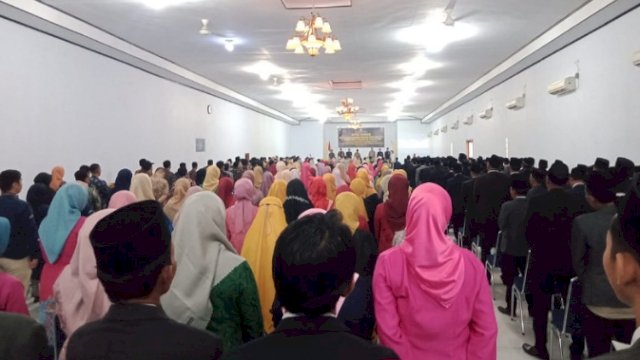 Ratusan Anggota PPS se-Kabupaten Kepulauan Selayar saat dilantik, Selasa (24/01/2023). (Istimewa)