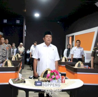 Video Conference Kemendagri Ditayangkan di Ruang SCC La Mataesso Kantor Bupati Soppeng