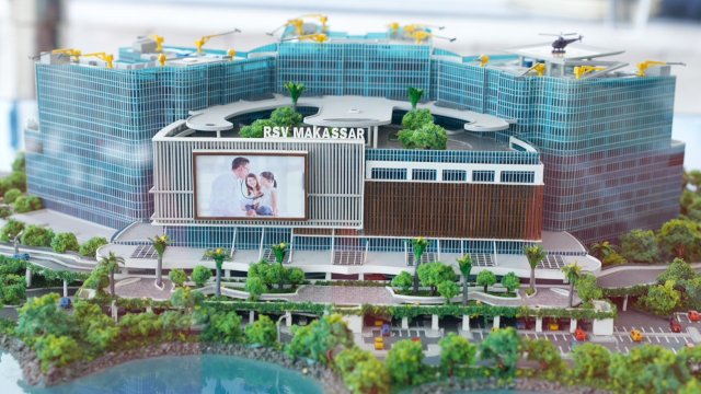 Desain Rumah Sakit UPT Vertikal Makassar yang berlokasi di Kawasan CPI Makassar segera diselesaikan pada tahun 2024. (Istimewa)