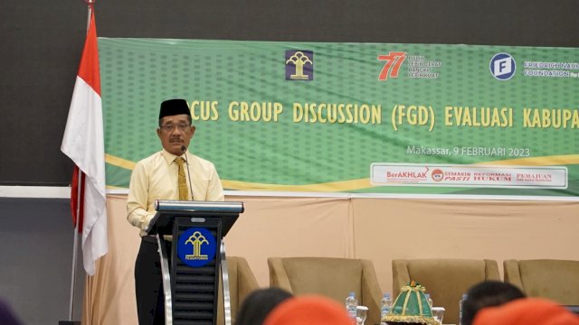 Kakanwil Kemenkumham Sulsel Liberti Sitinjak saat menghadiri Fokus Group Discussion (FGD) Evaluasi Kabupaten/Kota Peduli HAM, kemarin. (Dok. Humas Kanwil Kemenkumham Sulsel)