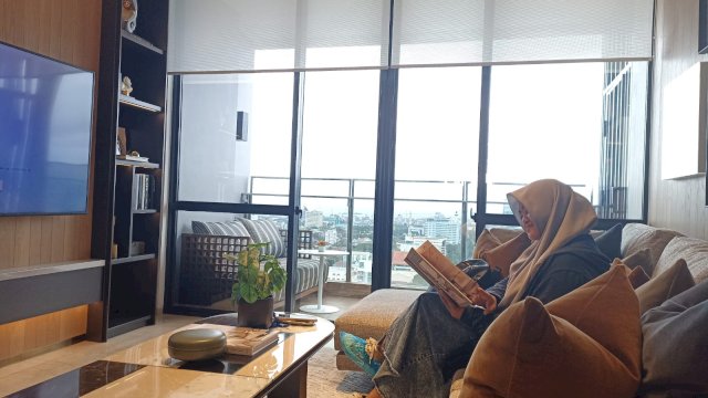 Salah satu sudut yang ditawarkan pada type The Signature Collection By Alex Bayu di 31 Sudirman Suite Makassar. Type tersebut diklaim menjadi type paling terbatas karena hanya disiapkan sebanyak 4 unit. (Chaerani/Republiknews.co.id)