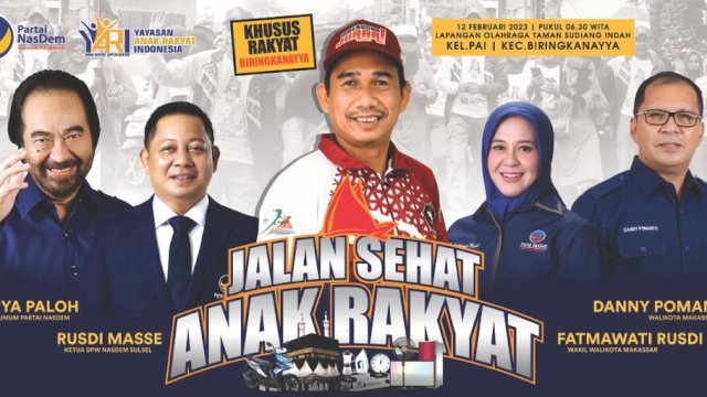 Hadiah Utamanya Umroh dan Motor, Pendaftar Jalan Sehat Anak Rakyat di Biringkanaya Capai 20 Ribu