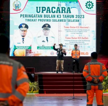 Gubernur Andi Sudirman Irup Apel Bulan K3 di Pangkep