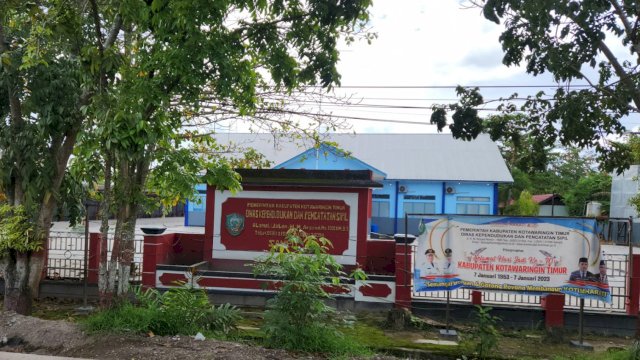 Kantor Dinas Kependudukan dan Pencatatan Sipil Kabupaten Kotawaringin Timur. (Istimewa)