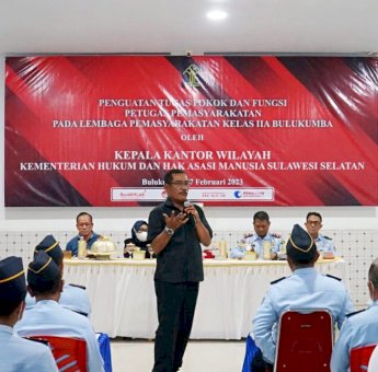 Kakanwil Kemenkumham Sulsel Beri Penguatan Tusi ke Petugas Lapas Bulukumba