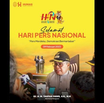 Wali Kota Parepare Taufan Pawe Sampaikan Ucapan Selamat Hari Pers Nasional