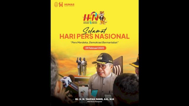 Wali Kota Parepare Taufan Pawe Sampaikan Ucapan Selamat Hari Pers Nasional