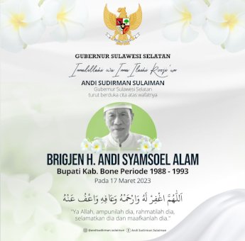 Gubernur Sulsel Sampaikan Duka Atas Meninggalnya Mantan Bupati Bone Andi Sjamsoel Alam