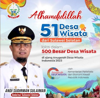 51 Desa Wisata Sulsel Masuk 500 Besar Anugerah Desa Wisata Indonesia&nbsp; Kemenparekraf