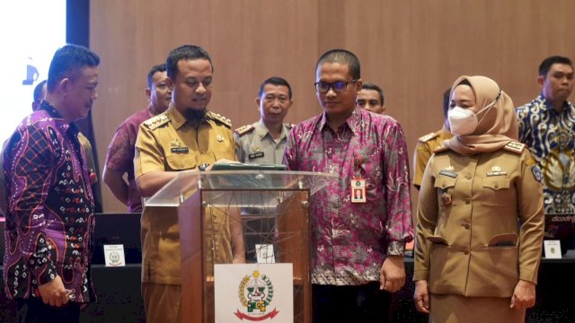 Perpanjangan Perjanjian Kerjasama tentang Pemanfaatan Tanda Tangan Elektronik antara BSSN, Pemprov Sulsel dan 24 Pemerintah Kabupaten/Kota di Selasa (07/03/2023). (Istimewa)