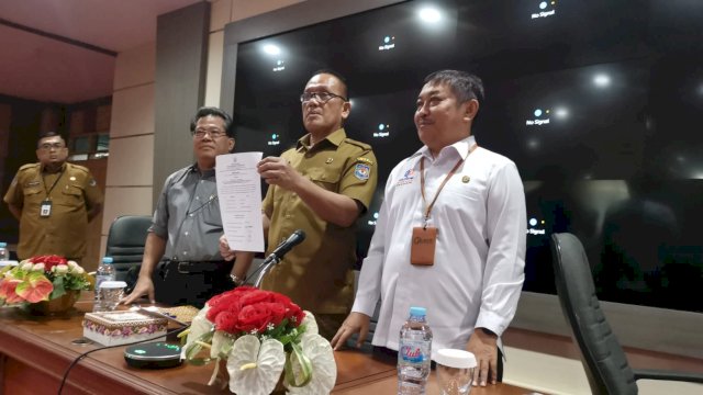 Timsel saat mengumumkan 3 besar Seleksi Sekda Prov. Sulsel. (Istimewa)