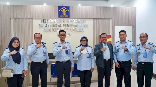 Jajaran pejabat tinggi Kanwil Kemenkumham Sulsel bersama BHP Makassar saat melakukan kunjungan studi tiru di BHP Medan, kemarin. (Dok. Humas Kanwil Kemenkumham Sulsel)