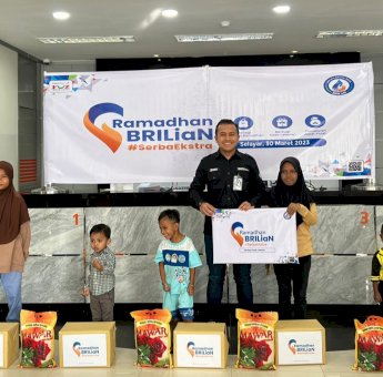 BRI Cabang Selayar Bagikan Sembako Ramadan ke Anak Yatim dan Warga Kurang Mampu
