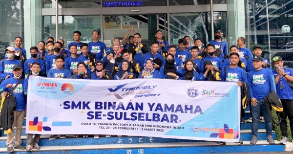 Tur Produksi, PT SJAM Ajak 50 Guru dan Siswa SMK ke Pabrik Yamaha