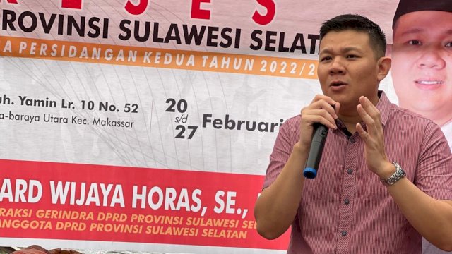 Anggota DPRD Sulsel, Edward Wijaya Horas saat menggelar kegiatan reses di Kelurahan Bara-Baraya Utara, Kecamatan Makassar, Kota Makassar, Kamis (23/2/2023). (Foto: Istimewa)