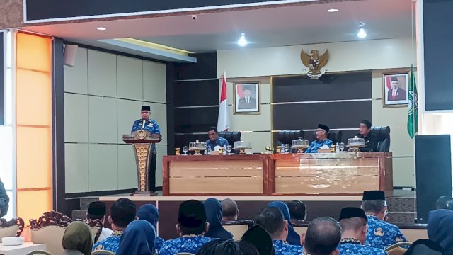 Ket : Wali Kota Parepare, Taufan Pawe saat memberikan sambutan pada Penutupan Rakerda PERPAMSI Sulsel 2023 (Foto : Mulyadi Ma'ruf / Republiknews.co.id)