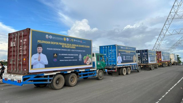 Pelepasan Ekspor komoditas Andalan Sulsel dengan total nilai US$ 61,68 juta atau setara dengan Rp 925,35 Miliar, Senin (03/04/2023). (Istimewa)