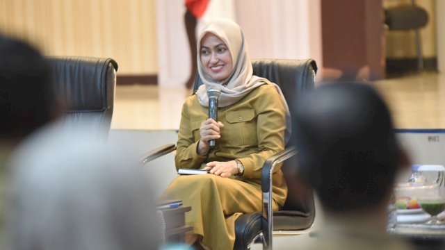 Bupati Luwu Utara Indah Putri Indriani memimpin rapat Koordinasi persiapan HUT Luwu Utara Ke-24 tahun di Aula Laga Ligo Kantor Bupati Luwu Utara. Senin (10/04/2023)