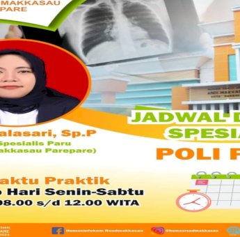 RS Andi Makkasau Parepare Umumkan Jadwal Pelayanan Dokter Spesialis Paru