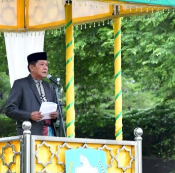 Bawakan Sambutan Salat Idul Fitri, Bupati Andi Kaswadi: Terima Kasih Telah Ciptakan Situasi Aman Selama Ramadan