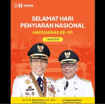 Pemkot Parepare Ucapkan Selamat Harsiarnas ke-90