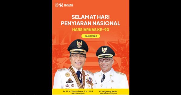 Pemkot Parepare Ucapkan Selamat Harsiarnas ke-90