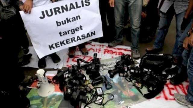 Gambar Ilustrasi protes kekerasan terhadap Jurnalis. (Istimewa)